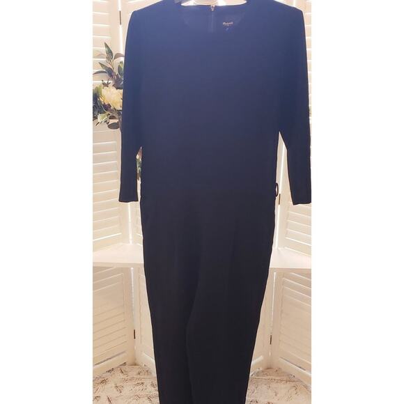 MADEWELL BLACK PANTSUIT ZIP BACK SCOOP NECK SIZE 4 - Picture 1 of 9